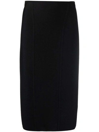 Shop Versace High-waisted Zipped Skirt In Schwarz