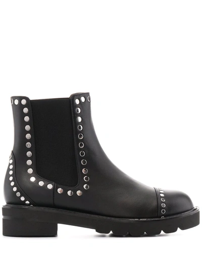 Shop Stuart Weitzman Frankie Studded Ankle Boots In Schwarz