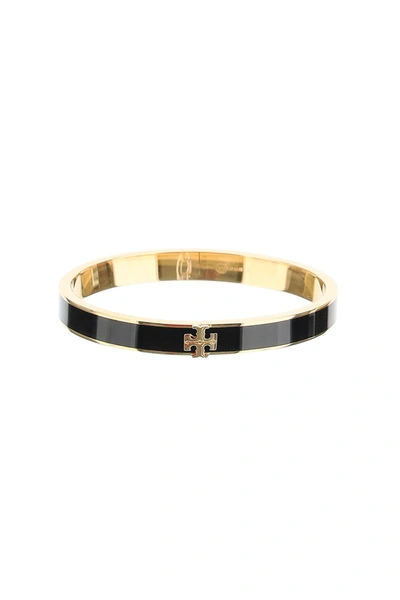 Shop Tory Burch Kira Enameled Bracelet In Tory Gold Black (black)