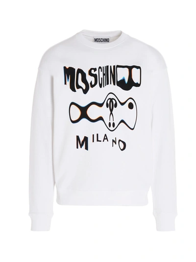 Shop Moschino Optical Sweatshirt In White