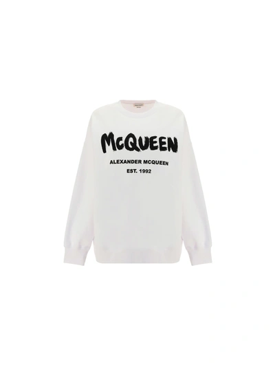 Shop Alexander Mcqueen Sweatshirt In White/black