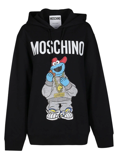 Shop Moschino Black Cotton Sesame Street Sweatshirt