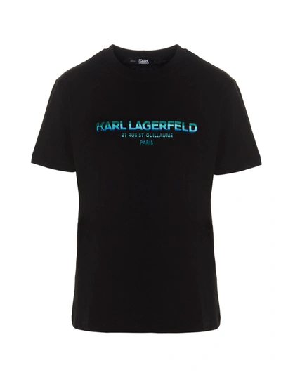 Shop Karl Lagerfeld Address T-shirt In Black