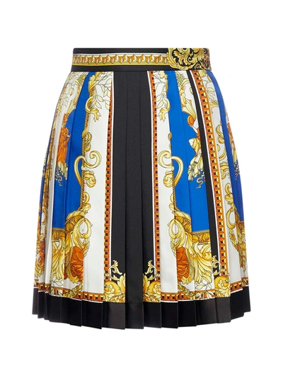 Shop Versace Skirt In Royal Blu Oro
