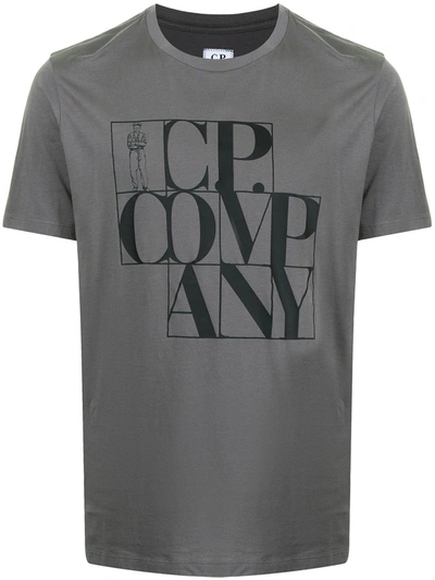 Shop C.p. Company Logo-print Short-sleeved T-shirt In Grau