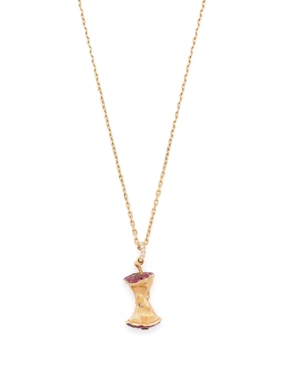 Shop Aurelie Bidermann 18kt Yellow Gold Big Apple Ruby And Diamond Necklace