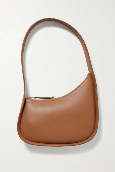 Shop The Row Half Moon Leather Shoulder Bag In Brown