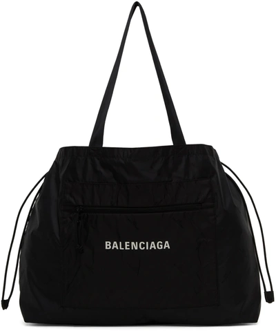 Shop Balenciaga Black Expandable Tote In 1090 Black/