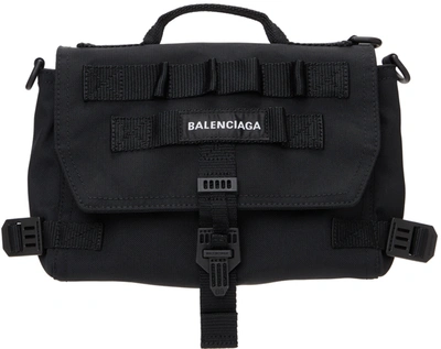 Army Embroidered-logo Messenger Bag In 1000 Black Army Embroidered-logo Messenger Bag In 1000 Black