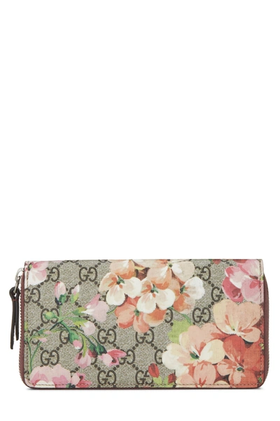 Pre-owned Gucci Pink Gg Blooms Supreme Canvas Wallet