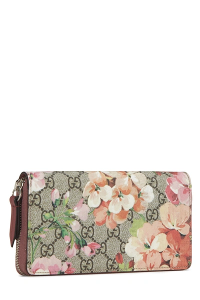 Pre-owned Gucci Pink Gg Blooms Supreme Canvas Wallet
