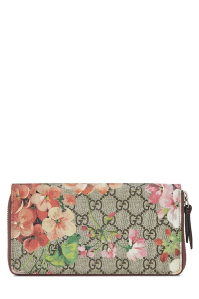 Pre-owned Gucci Pink Gg Blooms Supreme Canvas Wallet
