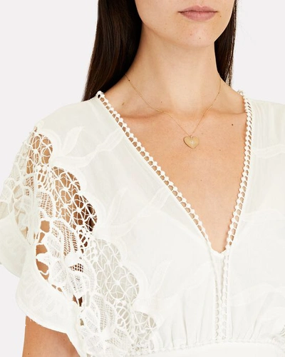 Shop Farm Rio Richelier Tiered Lace Midi Dress In Ivory
