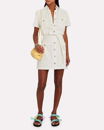 Rails Danica Denim Tie-waist Mini Dress In Cream | ModeSens