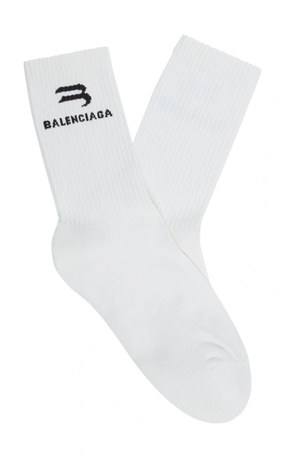 Shop Balenciaga Women's Glow In The Dark Socks In White