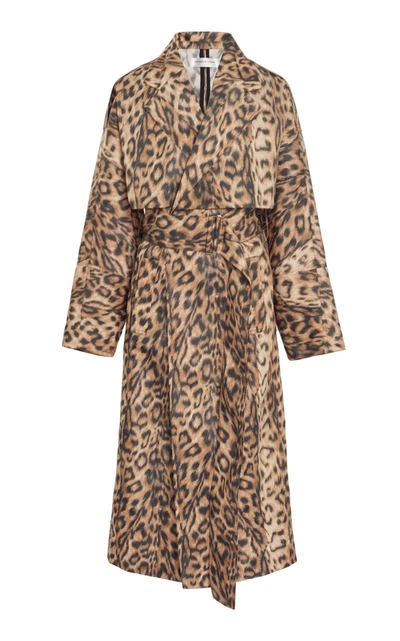 Shop Victoria Beckham Women's Leopard Tech Paneled Trench Coat- Original In Animal