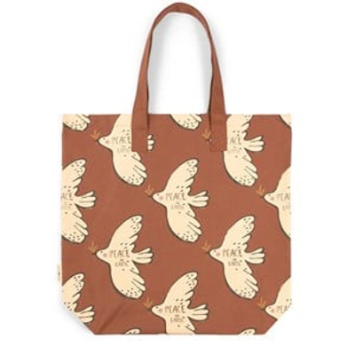 Shop Studioloco Brown Bird Tote Bag