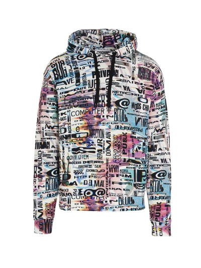 Shop Moschino Graphic Printed Hoodie In Multi