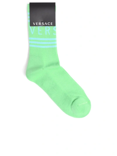 Shop Versace Vintage Logo Socks In Green