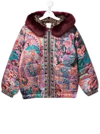 Shop Camilla Paisley-print Quilted Jacket In Pink