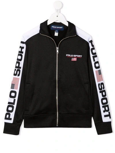Polo Ralph Lauren Logo-print Bomber Jacket In Black