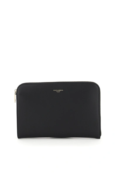 Shop Dolce & Gabbana Monreale Logo Clutch Bag In Black