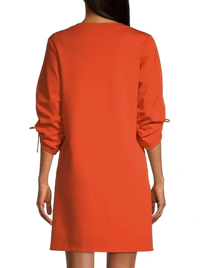 Shop Kobi Halperin Daniella Ruched-sleeve T-shirt Dress In Mandarin