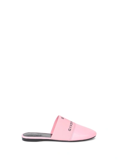 Shop Givenchy Paris Logo Flat Mules In Pink