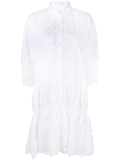 Shop Ermanno Scervino White Broderie Anglaise Shirt Dress