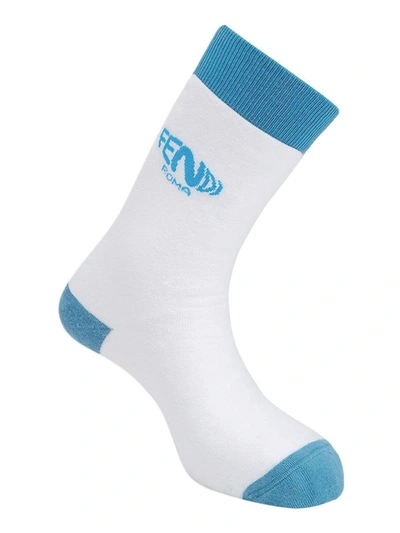Shop Fendi Fisheye Logo Socks In Blue