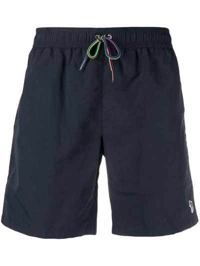 Shop Paul Smith Midnight Drawstring-waist Swim Shorts In Blue