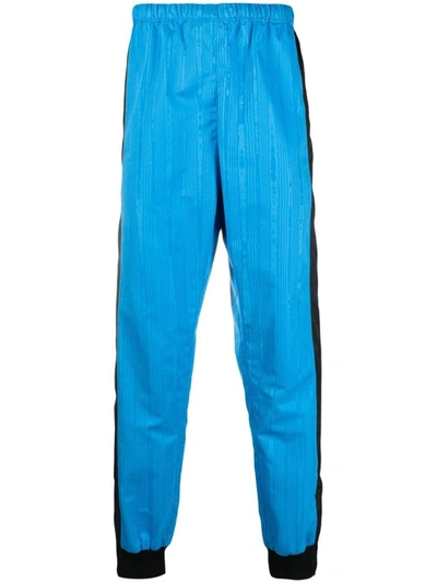 Shop Marine Serre Blue Colour-block Elasticated Trousers