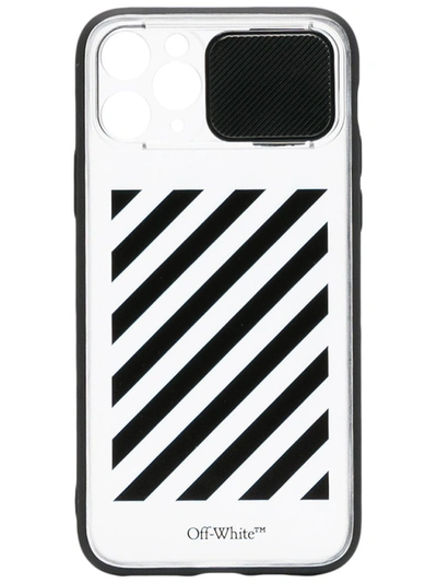 Shop Off-white Iphone 11 Pro Diag-stripe Case In White