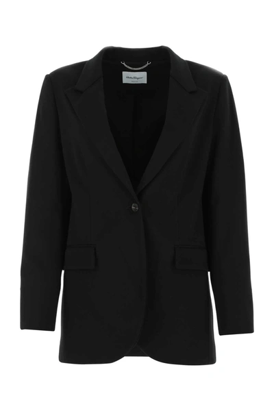 Shop Ferragamo Salvatore  Single Breasted Jacket In Black