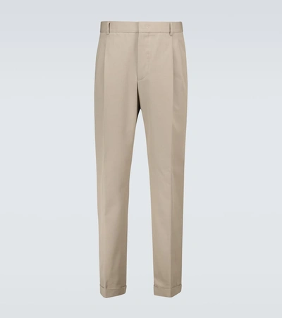 Shop Loro Piana City Cotton And Wool-blend Pants In Beige