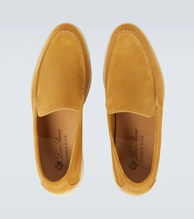 Loro Piana Summer Walk Suede Moc Toe Loafer Primula Yellow