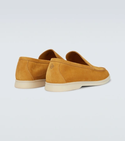 Shop Loro Piana Summer Walk Suede Moccasins In Brown