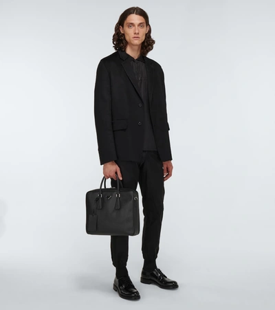 Prada Brushed Leather Shoes In Black