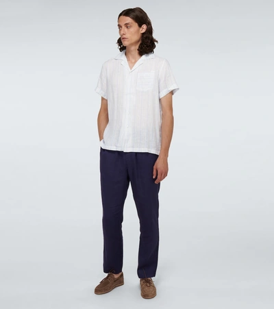 Shop Frescobol Carioca Stretch-cotton Chino Pants In Blue