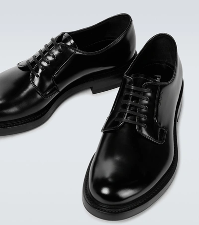 Prada Brushed Leather Shoes In Black