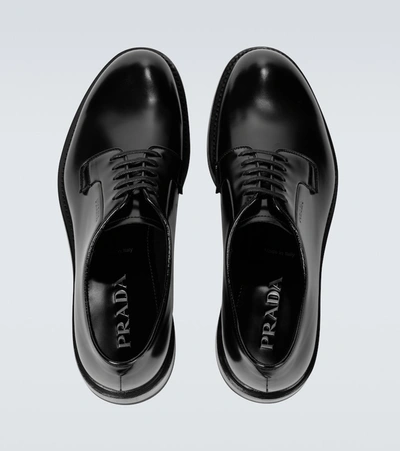 Prada Brushed Leather Shoes In Black