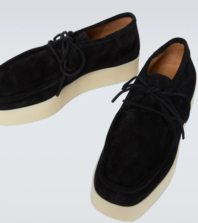 Men's Wedge Moccasin Lace-ups In Black