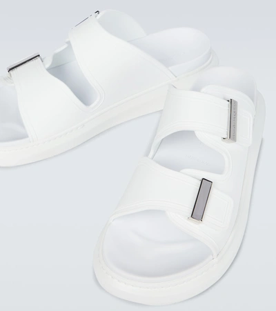 Shop Alexander Mcqueen Oversized Hybrid Slides In White