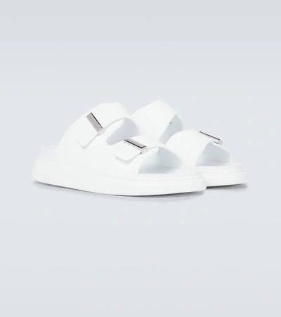 Shop Alexander Mcqueen Oversized Hybrid Slides In White