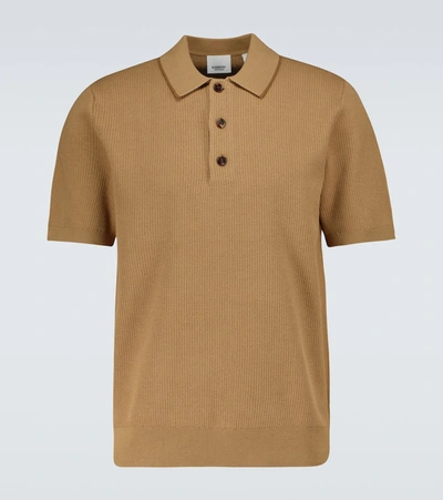 Shop Burberry Selwin Short-sleeved Polo Shirt In Beige