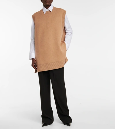 Prada Cashmere Sweater Vest In Beige