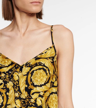 Shop Versace Printed Camisole In Gold