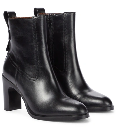 Shop See By Chloé Annylee Leather Ankle Boots In Black