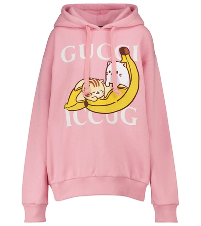 Shop Gucci X Bananya Cotton Hoodie In Pink