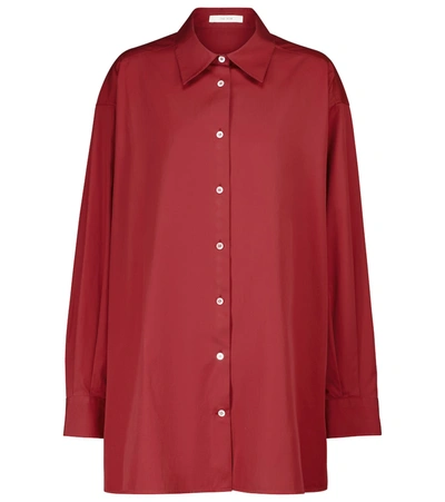 Shop The Row Luka Cotton Poplin Shirt In Red